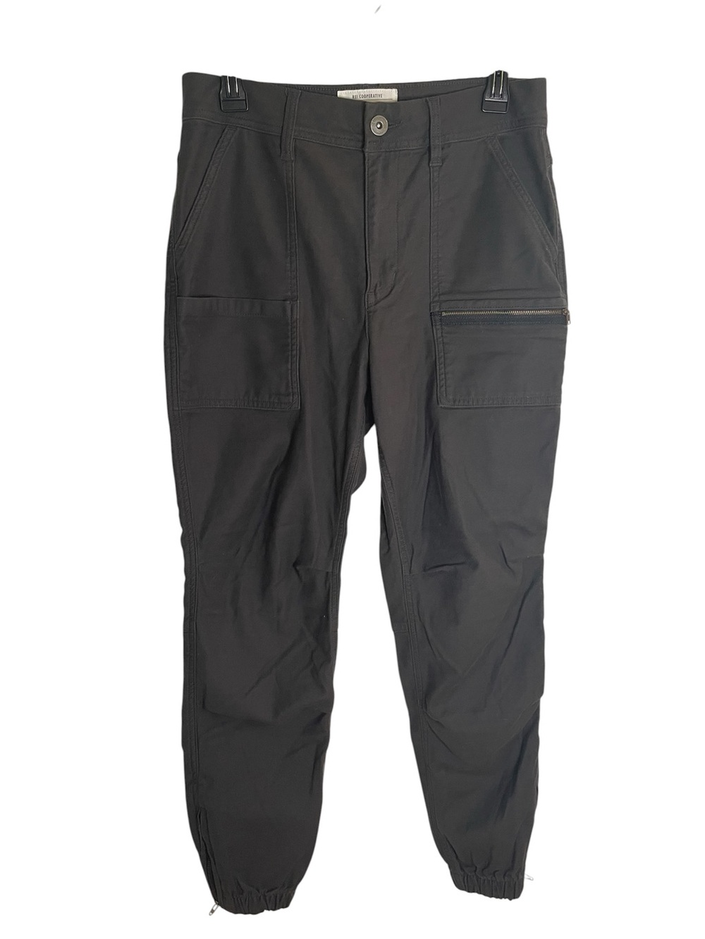 REI Cooperative Black Cargo Joggers with Zip Pockets & Zipper at Hem Size 8